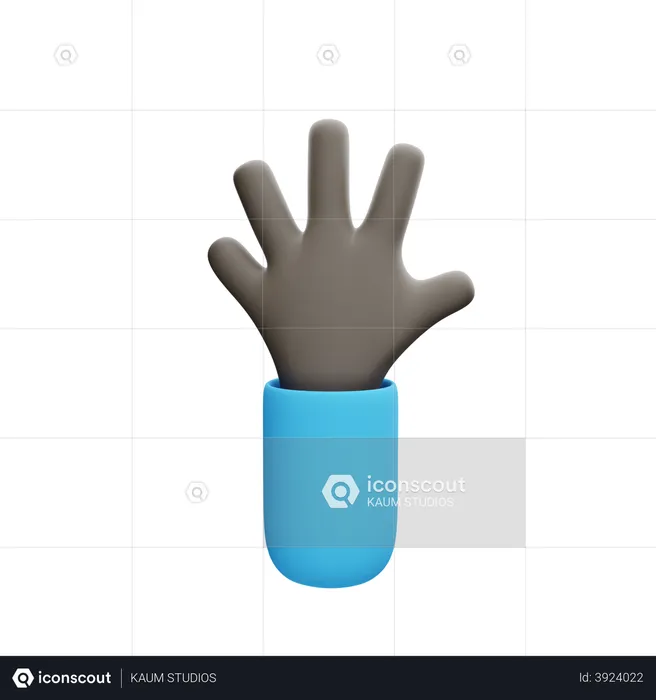 Open Hand Gesture  3D Illustration