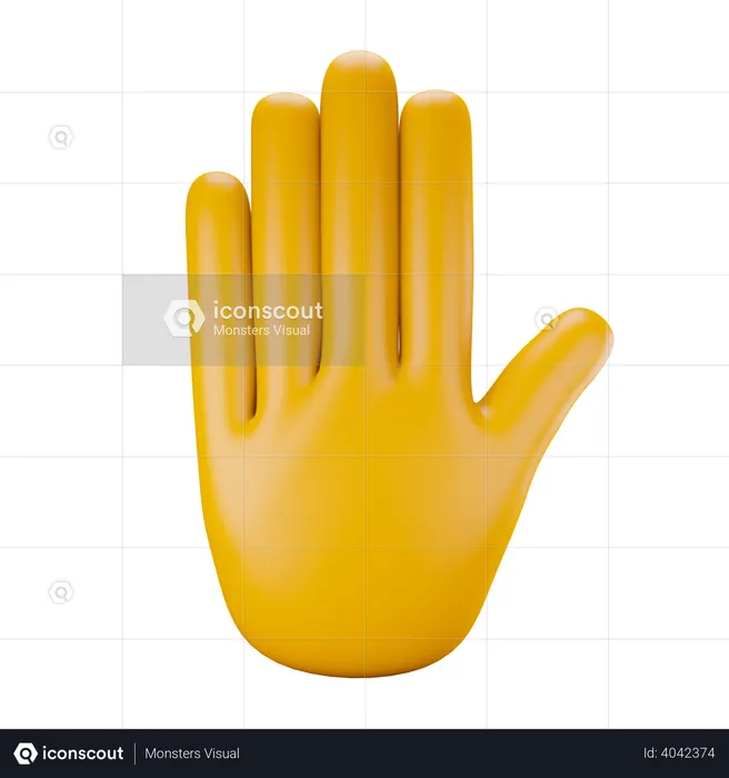 Open hand gesture  3D Illustration