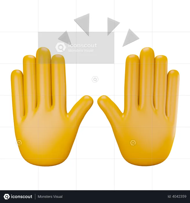 Open hand ready to clapping with friend  3D Illustration