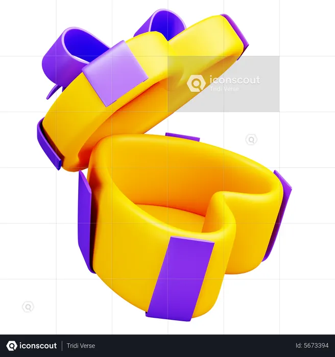 Open Heart Shaped Gift Box  3D Icon
