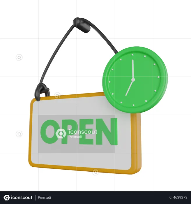 Open Hours  3D Illustration