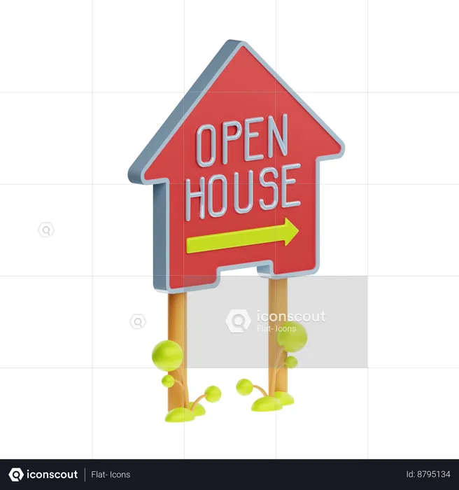 Open House  3D Icon