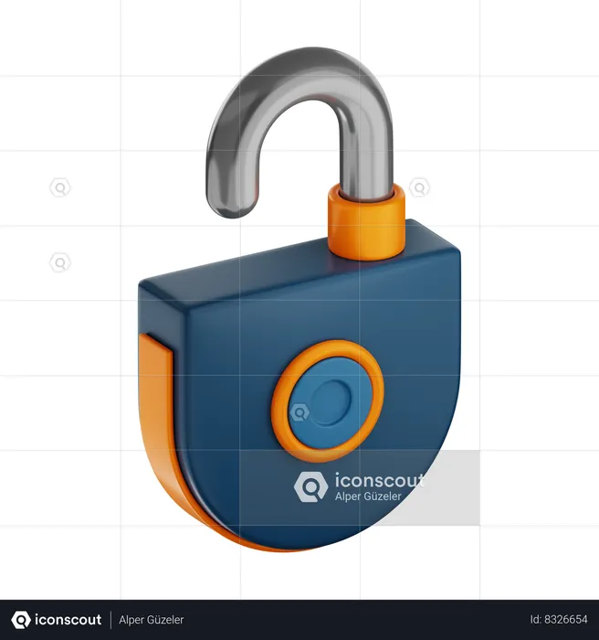 Open Lock  3D Icon