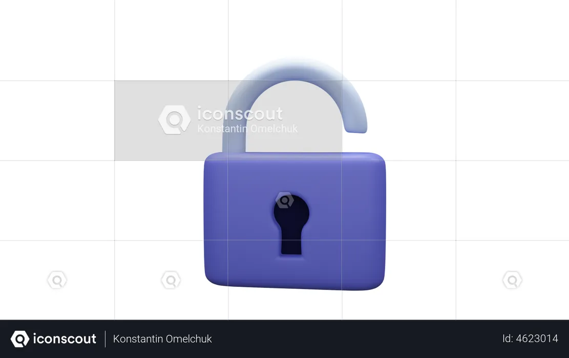 Open Lock  3D Illustration