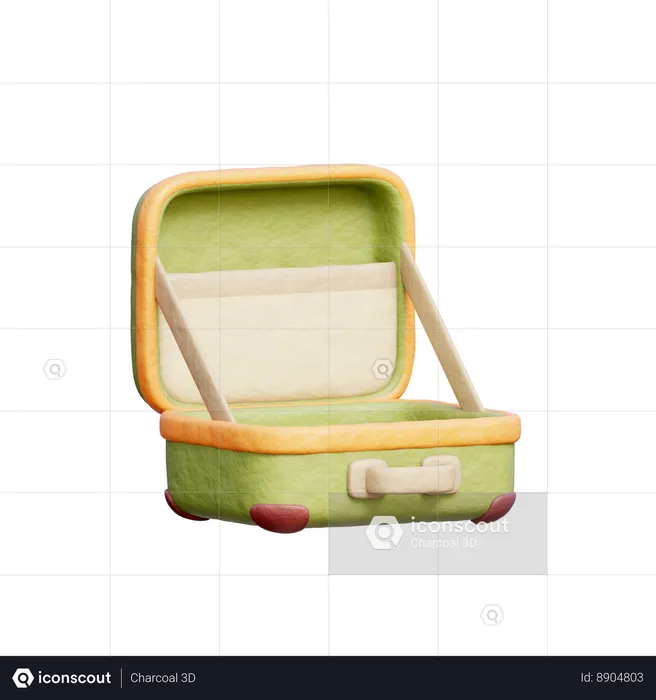 Open Luggage  3D Icon