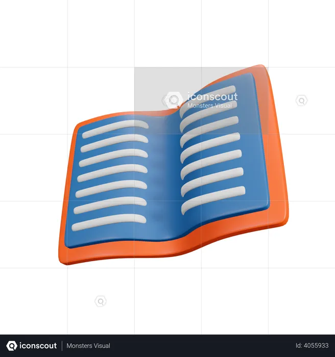 Open Notebook  3D Illustration