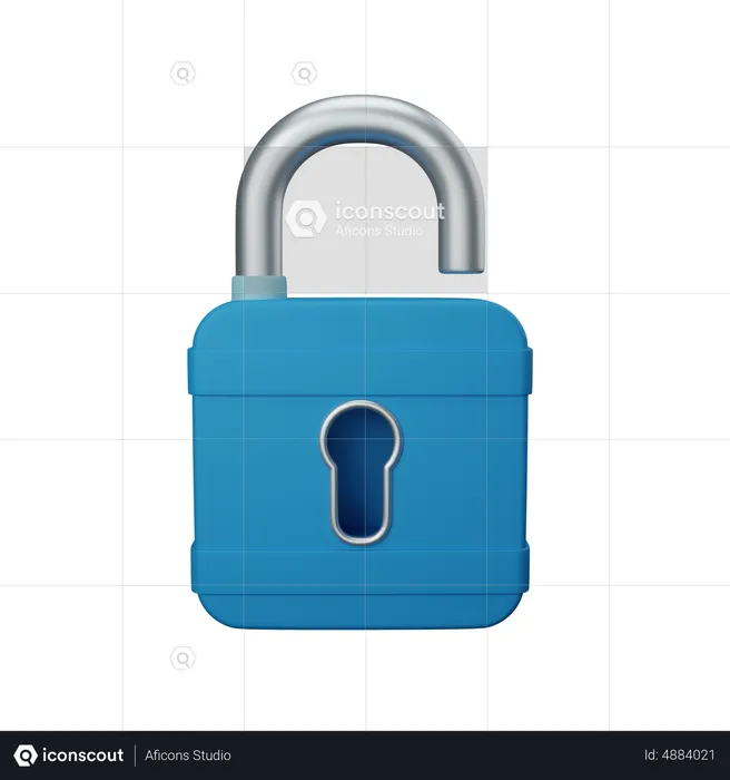 Open padlock  3D Icon