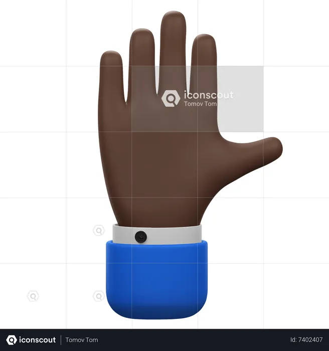 Open Palm Hand Gesture  3D Icon