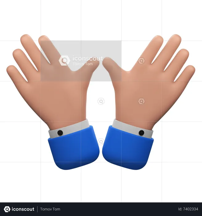 Open Palm Hands Gesture  3D Icon