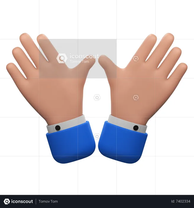 Open Palm Hands Gesture  3D Icon