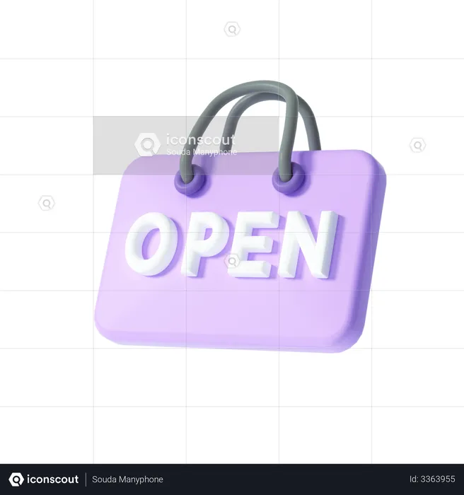 Open Shop  3D Illustration