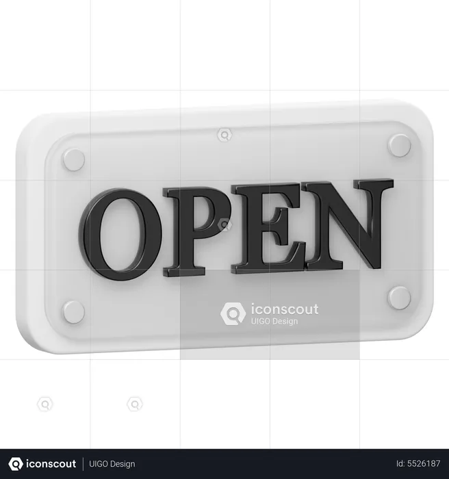 Open Shop Board  3D Icon