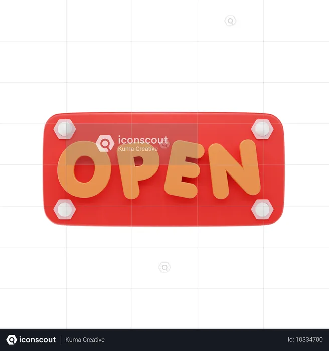 Open Sign  3D Icon