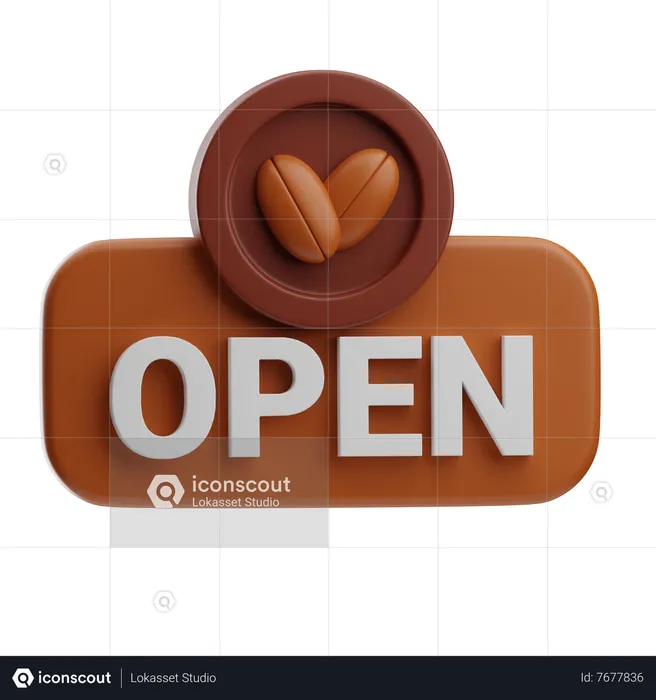 Open Sign  3D Icon