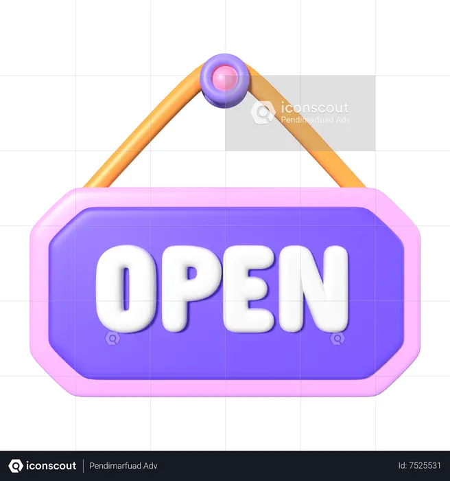 Open Sign  3D Icon