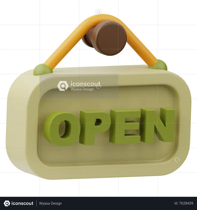 Open Sign  3D Icon