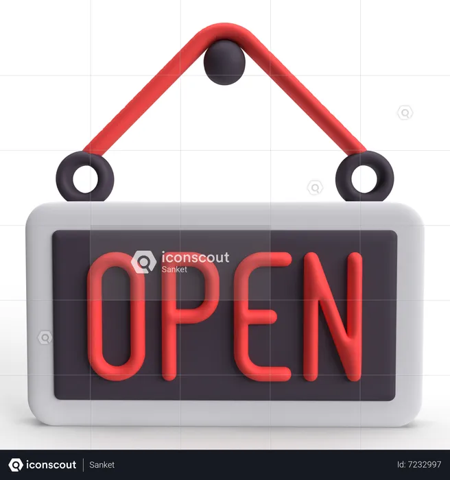 Open Sign  3D Icon