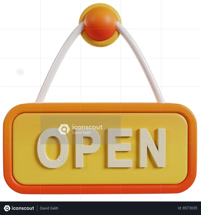 Open Sign Retail Store  3D Icon