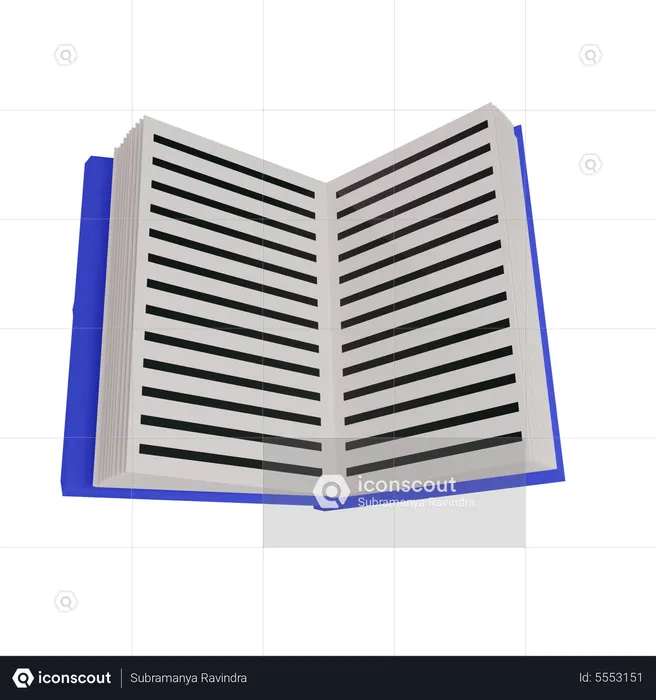 Open Text Book  3D Icon