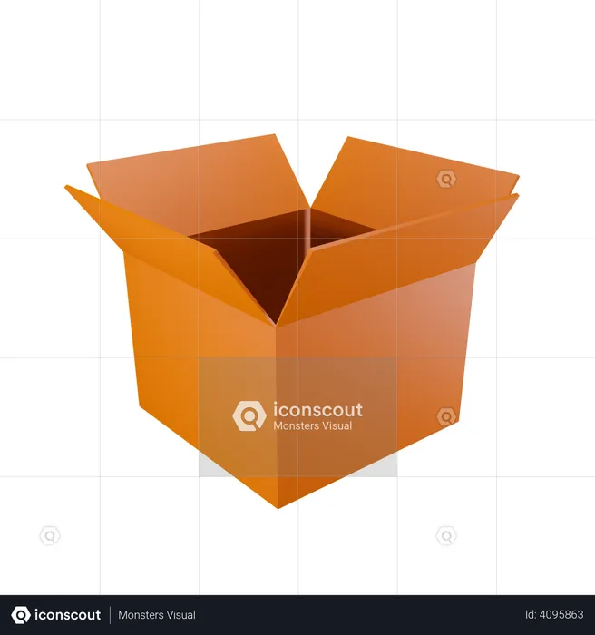 Opened package box  3D Illustration