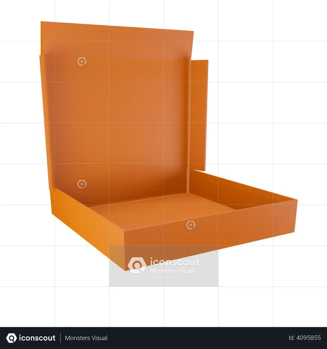 Opened pizza box  3D Illustration
