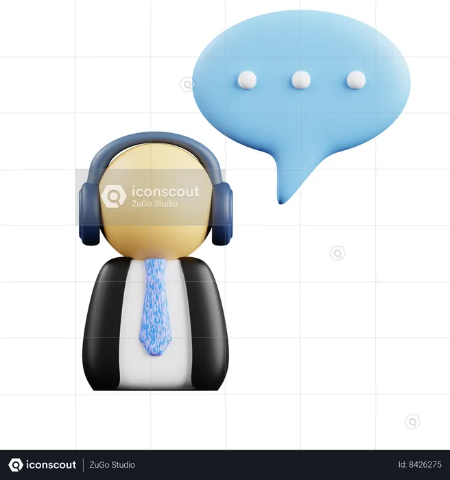 Operador de comunicación  3D Icon