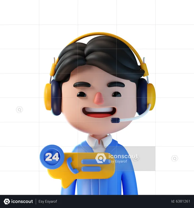 Operador masculino  3D Icon