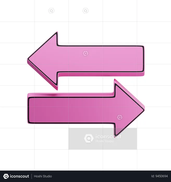 Opposite arrow  3D Icon