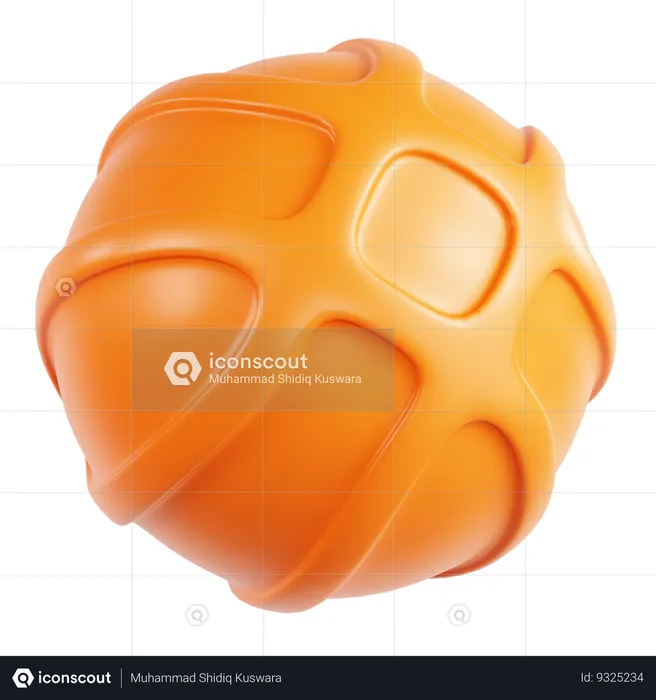 Orange Ball Abstract Shape  3D Icon
