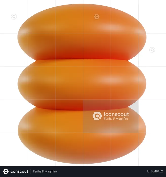 Orange Elliptical Shapes  3D Icon