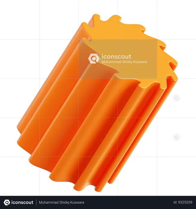 Orange Gear Abstract Shape  3D Icon