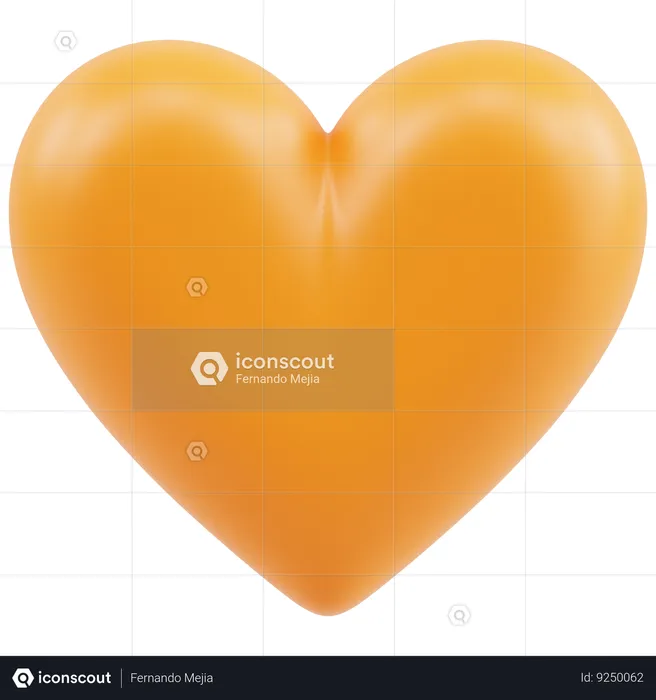 Orange Heart Emoji Emoji 3D Icon