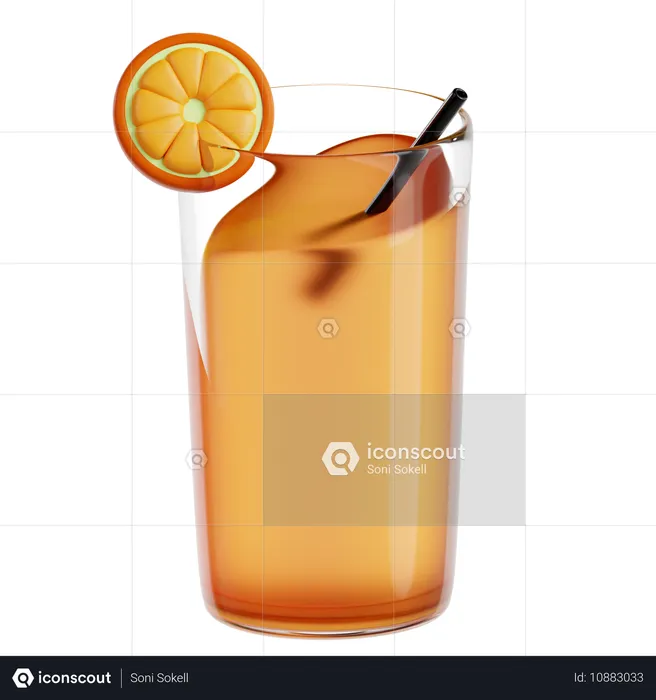 Orange Juice  3D Icon