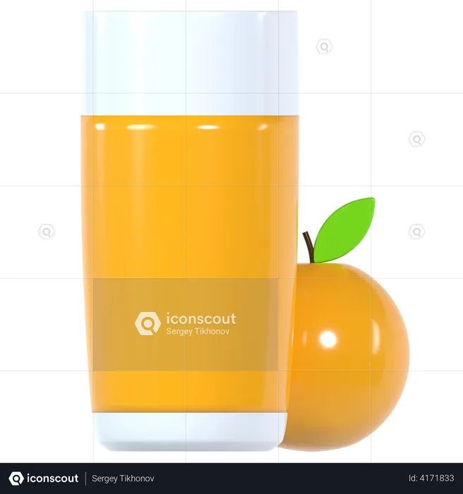 Orange Juice  3D Illustration