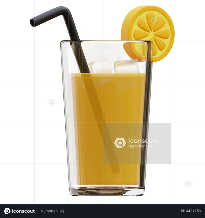 Orange Juice  3D Illustration