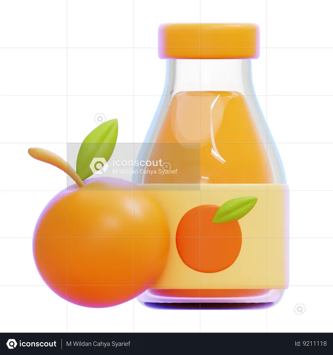 ORANGE JUICE BOTTLE  3D Icon