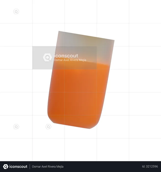 Orange Juice Glass  3D Illustration