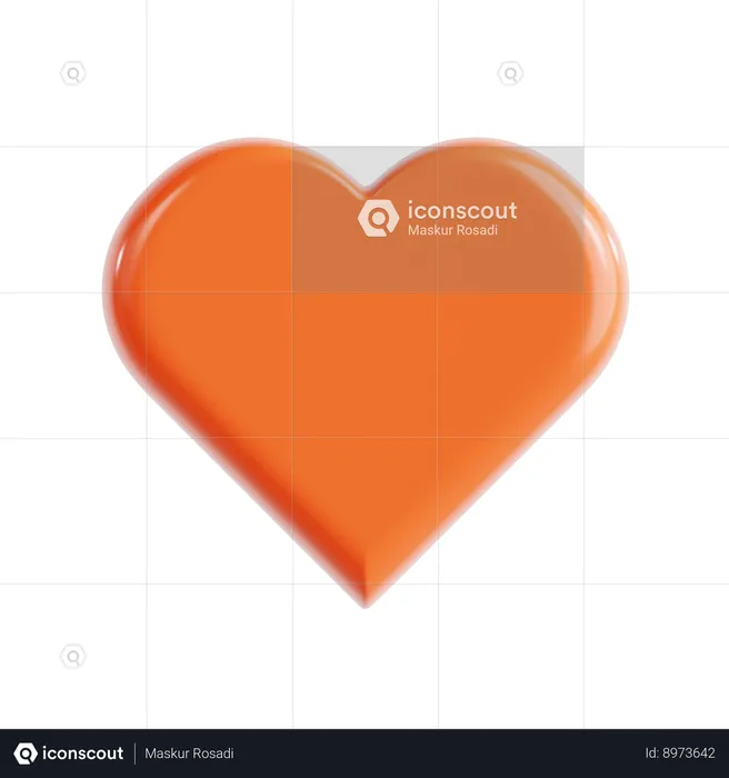 Orange Love Emoji Emoji 3D Icon