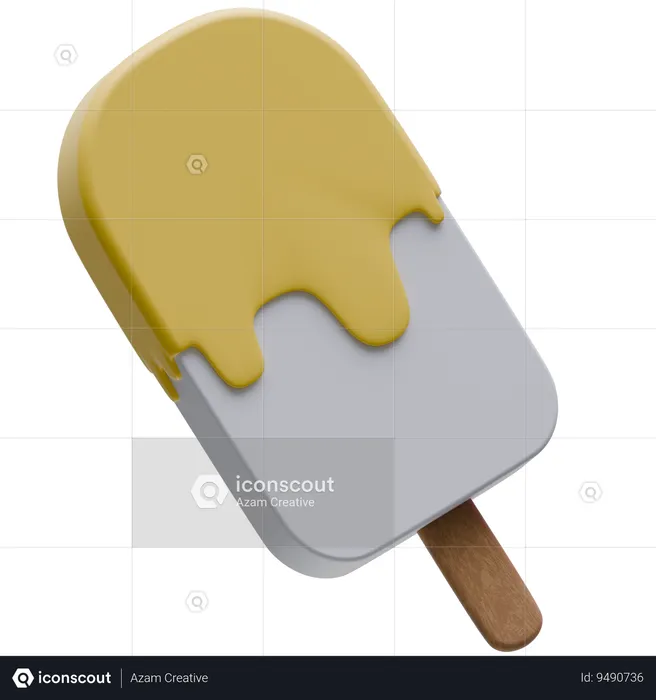 Orange Popsicle  3D Icon