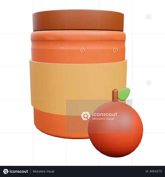 Orangenmarmelade  3D Illustration