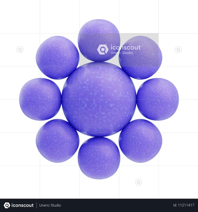 Orb With Surrounding Balls  3D Icon