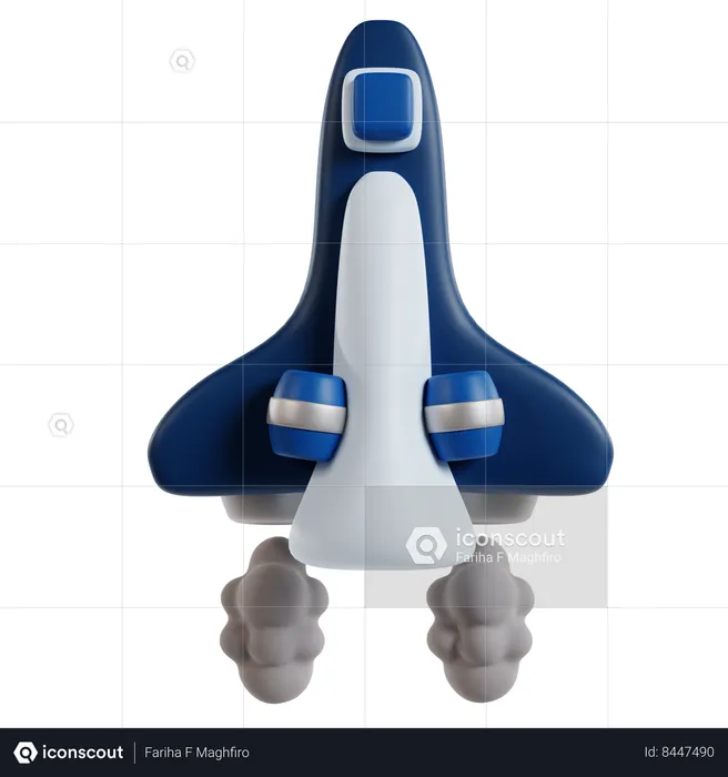 Orbit Bound Space Shuttle Launching  3D Icon