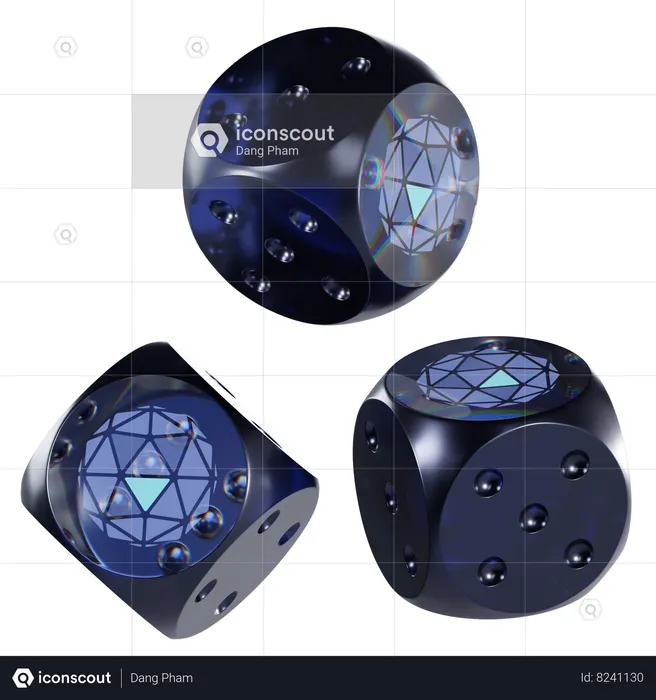 Orbs Glass Dice Crypto  3D Icon