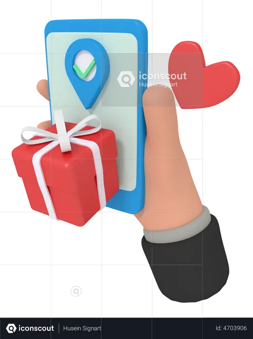 Order Gift In Phone  3D Illustration