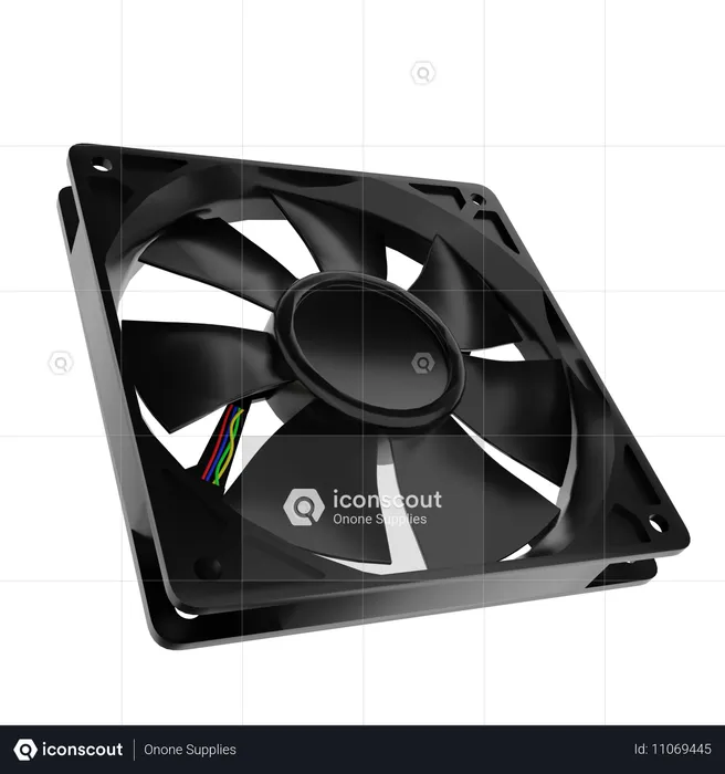 Ventilateur de processeur d'ordinateur  3D Icon