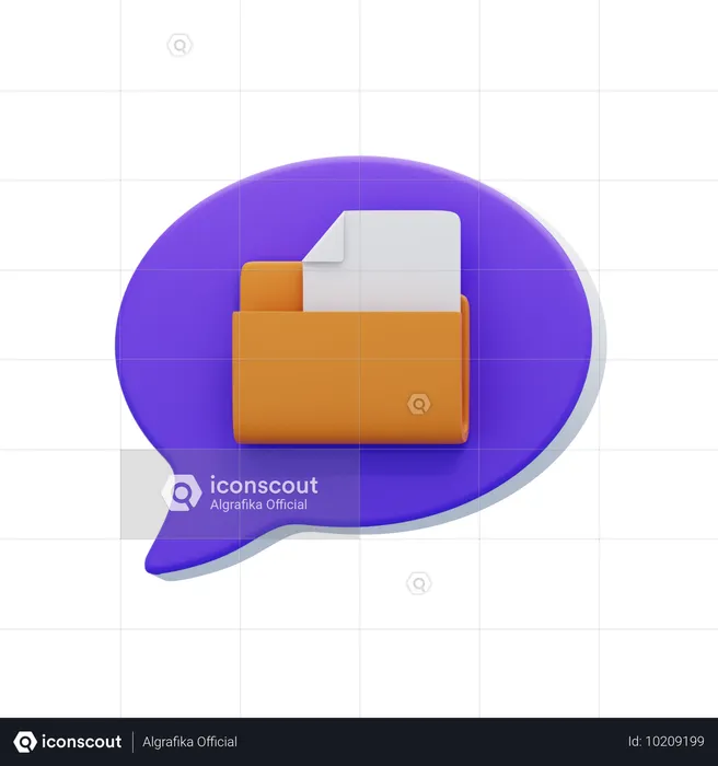 Ordner-Chatblase  3D Icon