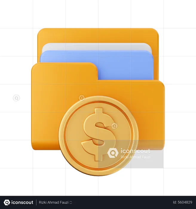 Ordner Geld  3D Icon