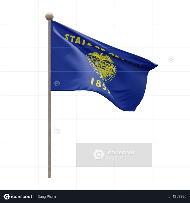 Oregon Flagpole Flag 3D Flag