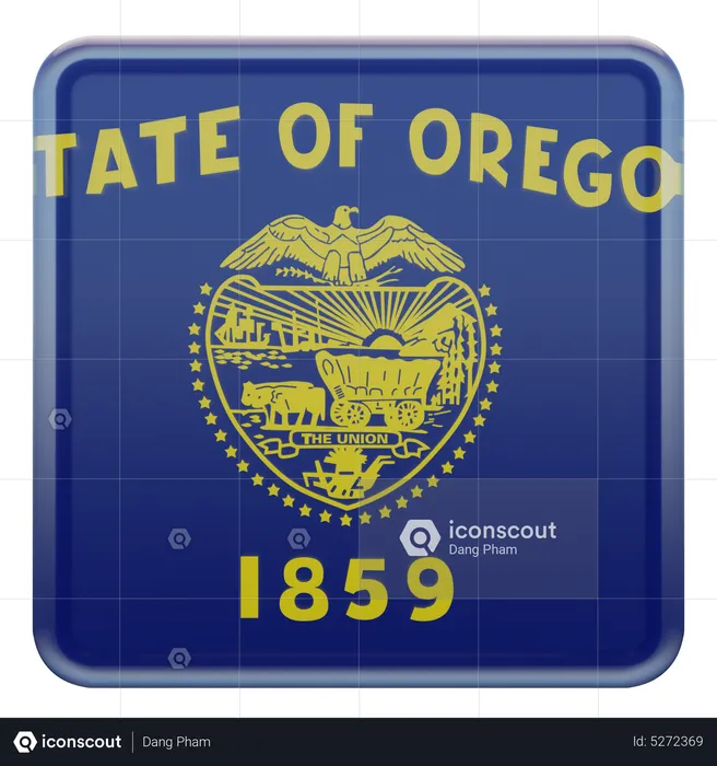 Oregon Square Flag Flag 3D Icon