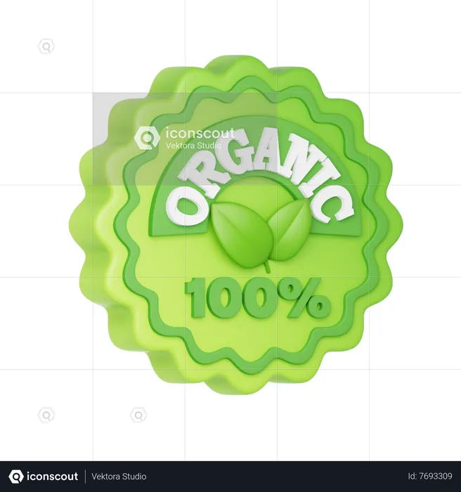 Organic Badge Logo 3D Icon